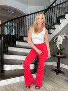 Judy Blue Red Tummy Control Flare Jeans-200 Jeans- Simply Simpson's Boutique is a Women's Online Fashion Boutique Located in Jupiter, Florida