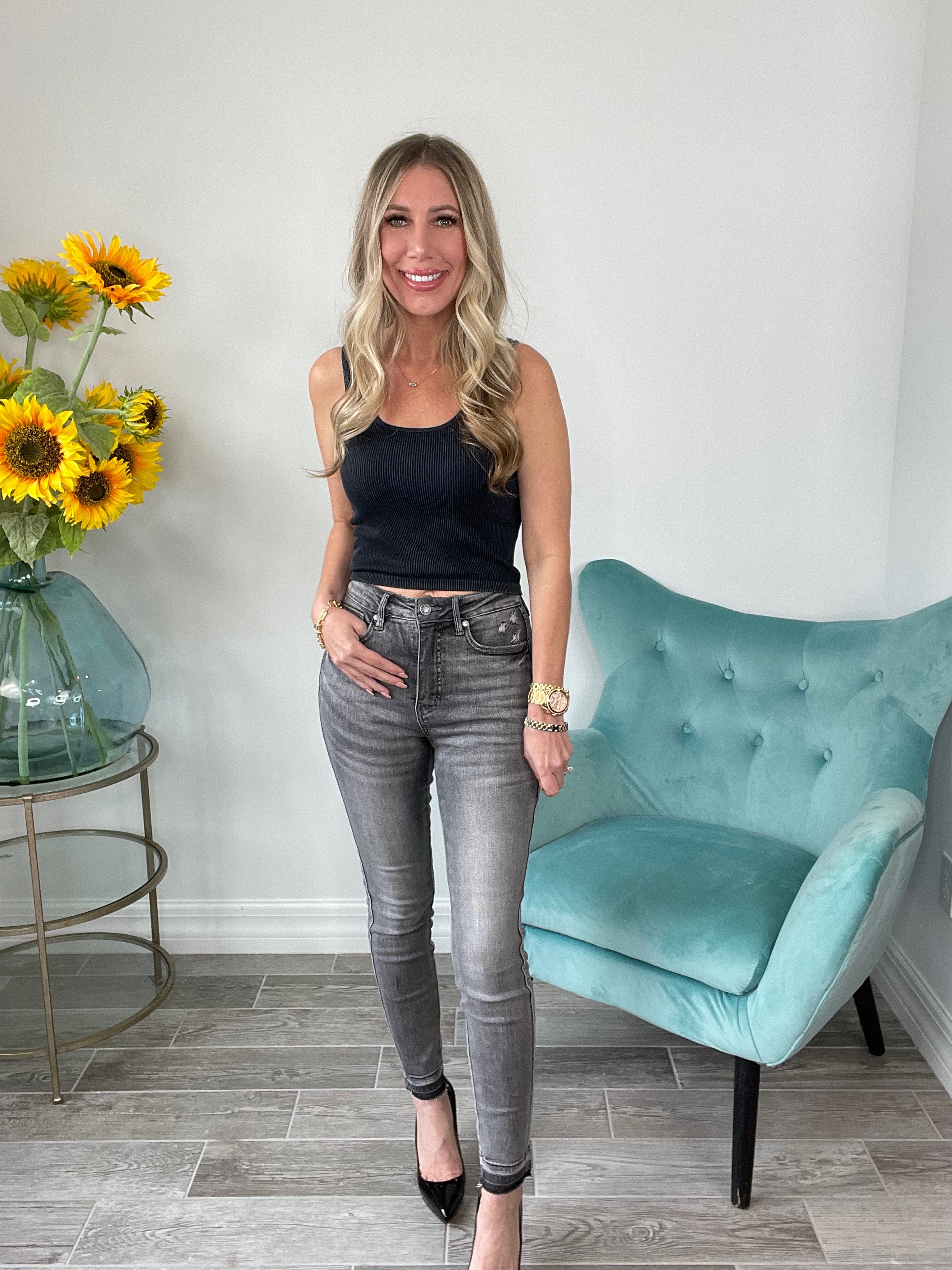 Judy Blue Grey Street Tummy Control Skinny Jeans-200 Jeans- Simply Simpson's Boutique is a Women's Online Fashion Boutique Located in Jupiter, Florida