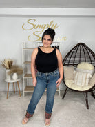 Judy Blue Long Inseam Plaid Cuff Straight Leg Jeans-200 Jeans- Simply Simpson's Boutique is a Women's Online Fashion Boutique Located in Jupiter, Florida