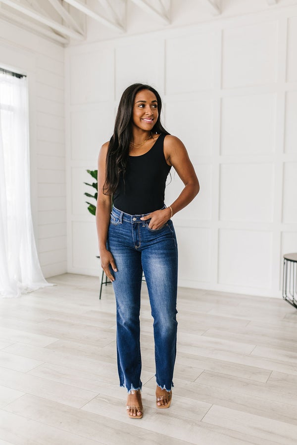 Judy Blue Raw Hem Bootcut Jeans-200 Jeans- Simply Simpson's Boutique is a Women's Online Fashion Boutique Located in Jupiter, Florida