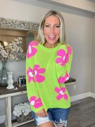 Fun Times Daisy Lightweight Sweater-150 Sweaters- Simply Simpson's Boutique is a Women's Online Fashion Boutique Located in Jupiter, Florida