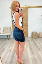 Judy Blue Dark Wash Overall Skirt-190 Skirts/Shorts- Simply Simpson's Boutique is a Women's Online Fashion Boutique Located in Jupiter, Florida