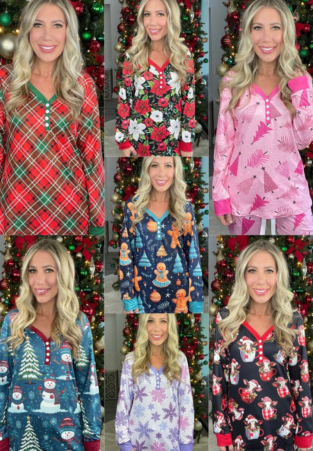 Shirley & Stone Holiday Pajamas-220 Lounge wear/Pajamas- Simply Simpson's Boutique is a Women's Online Fashion Boutique Located in Jupiter, Florida