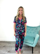 Shirley & Stone Short Sleeve Jogger Pajamas-220 Lounge wear/Pajamas- Simply Simpson's Boutique is a Women's Online Fashion Boutique Located in Jupiter, Florida