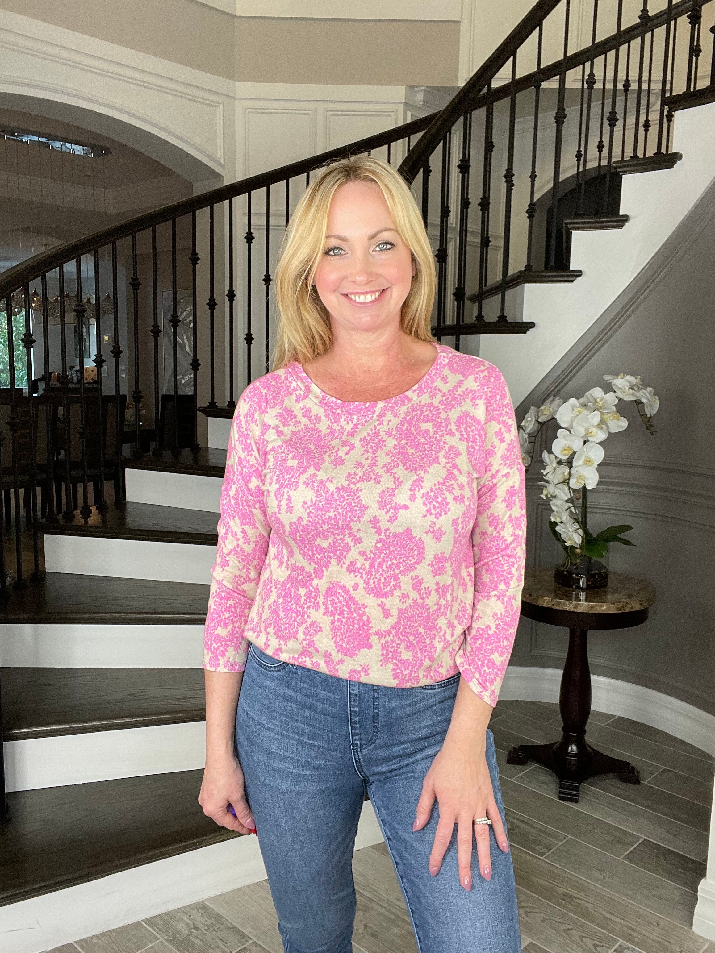 Dear Scarlett Pink Taupe Top-110 Long Sleeves- Simply Simpson's Boutique is a Women's Online Fashion Boutique Located in Jupiter, Florida