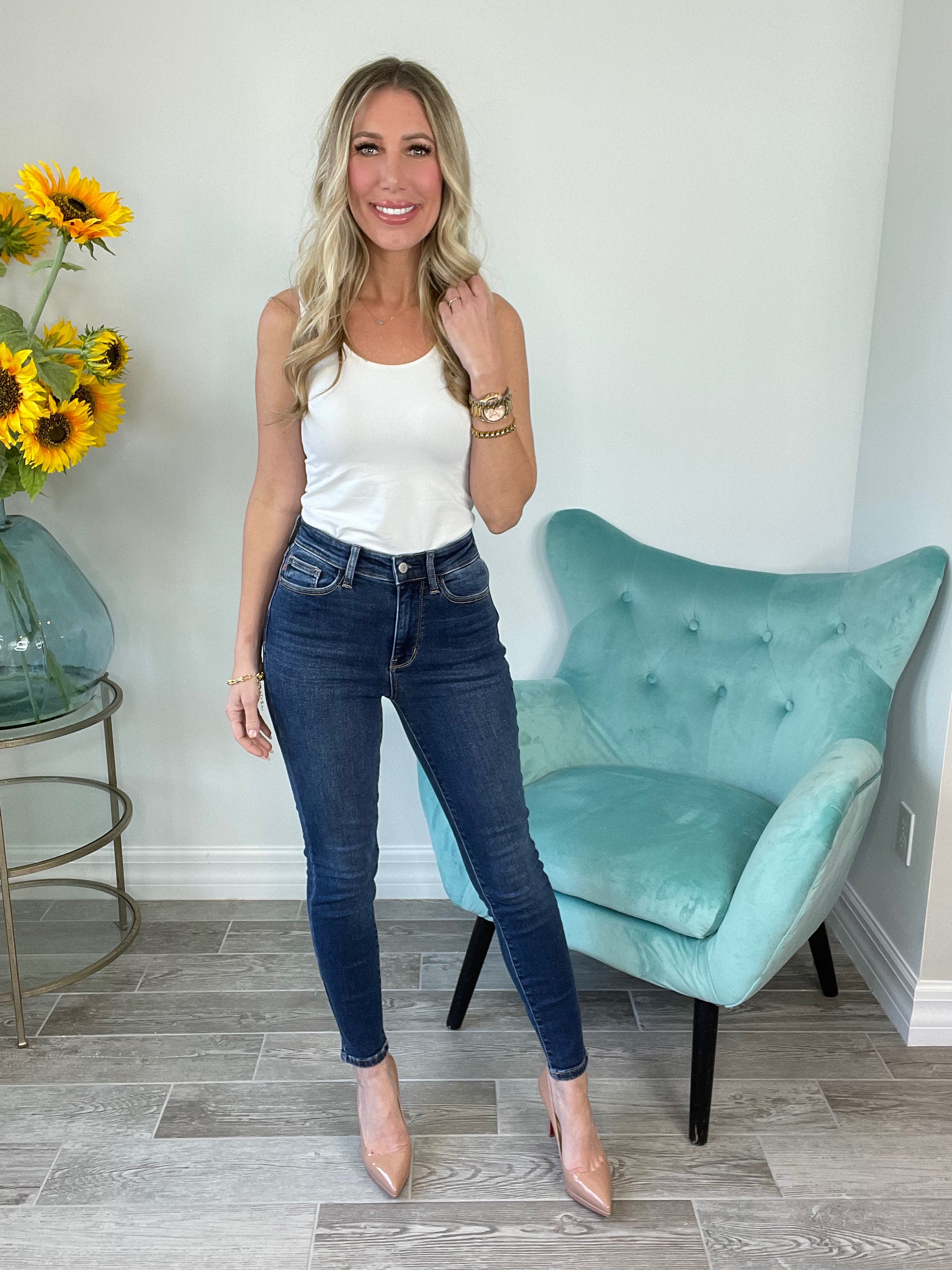 Judy Blue Lovely Night High Rise Thermal Skinny Jeans-200 Jeans- Simply Simpson's Boutique is a Women's Online Fashion Boutique Located in Jupiter, Florida