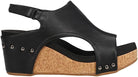 Corkys Smooth Black Carley Wedges-260 Shoes- Simply Simpson's Boutique is a Women's Online Fashion Boutique Located in Jupiter, Florida