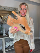 Corkys Smooth Cognac Carley Wedge-260 Shoes- Simply Simpson's Boutique is a Women's Online Fashion Boutique Located in Jupiter, Florida