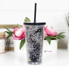 Black/Silver Glitter Tumbler- Simply Simpson's Boutique is a Women's Online Fashion Boutique Located in Jupiter, Florida