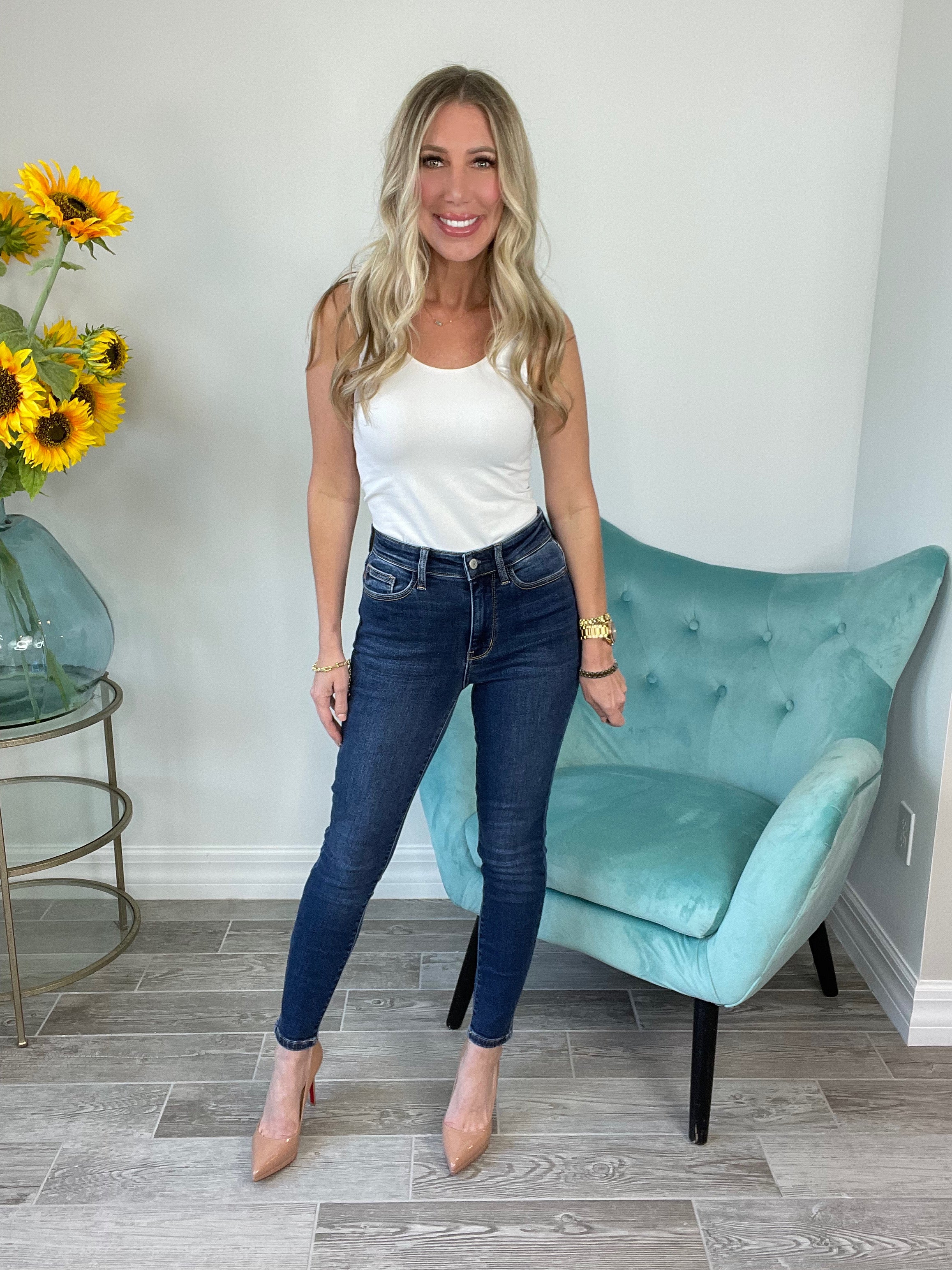 Judy Blue Lovely Night High Rise Thermal Skinny Jeans-200 Jeans- Simply Simpson's Boutique is a Women's Online Fashion Boutique Located in Jupiter, Florida