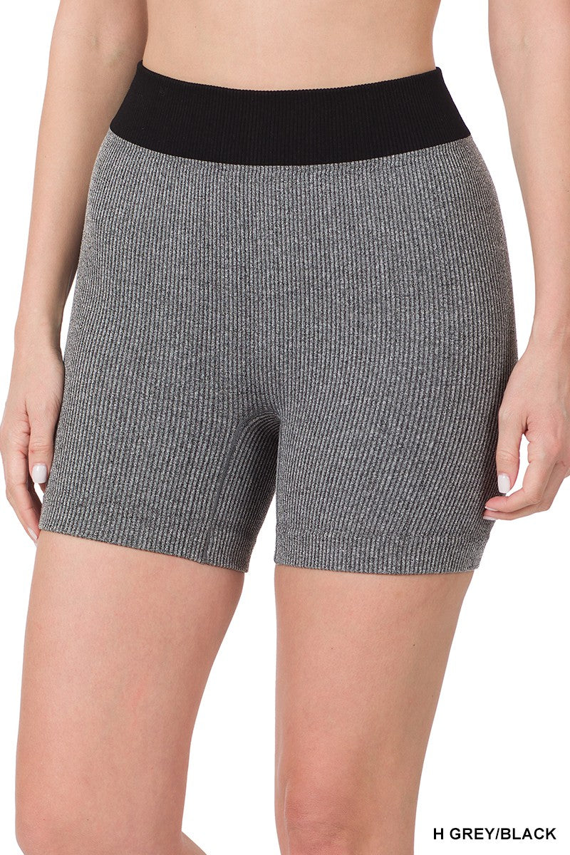 Seamless High Waisted Ribbed Biker Shorts-190 Skirts/Shorts- Simply Simpson's Boutique is a Women's Online Fashion Boutique Located in Jupiter, Florida