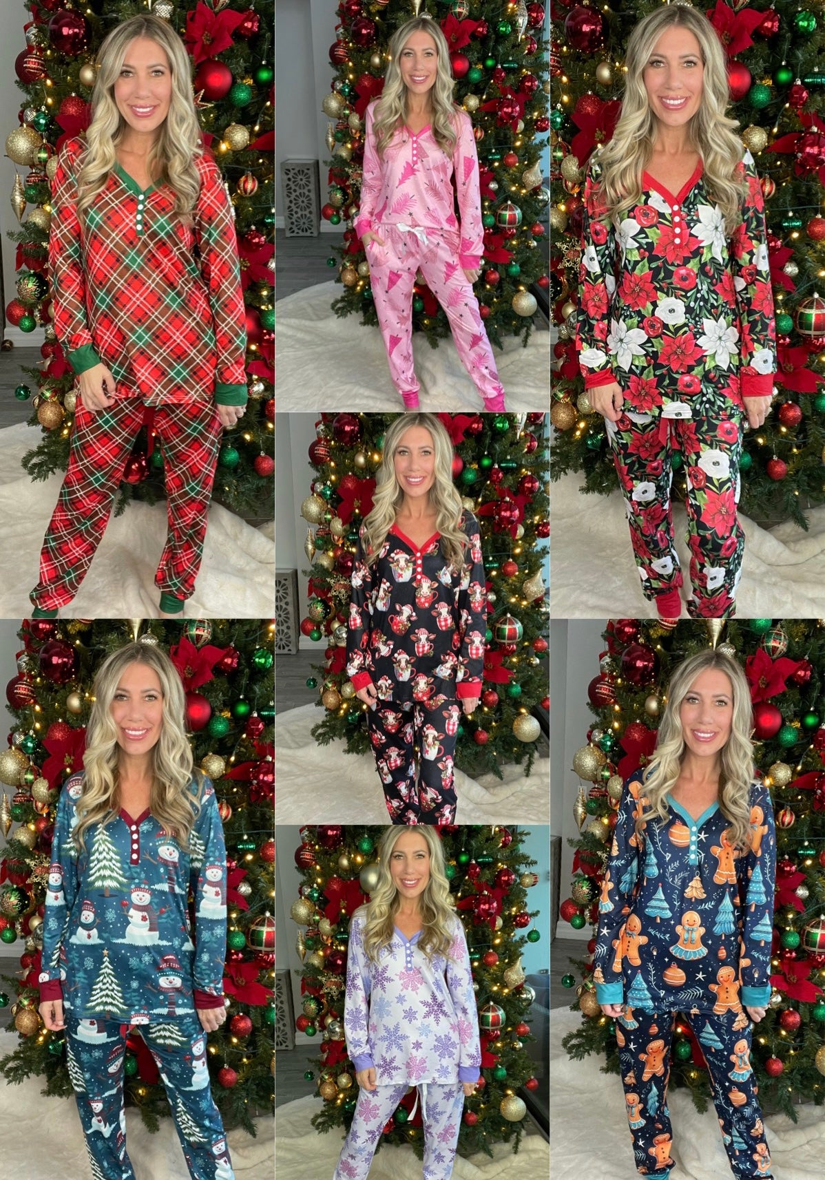 Shirley & Stone Holiday Pajamas-220 Lounge wear/Pajamas- Simply Simpson's Boutique is a Women's Online Fashion Boutique Located in Jupiter, Florida