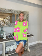 Fun Times Daisy Lightweight Sweater-150 Sweaters- Simply Simpson's Boutique is a Women's Online Fashion Boutique Located in Jupiter, Florida