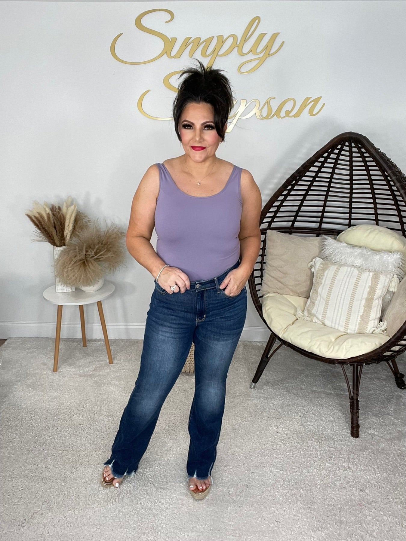 Judy Blue Raw Hem Bootcut Jeans-200 Jeans- Simply Simpson's Boutique is a Women's Online Fashion Boutique Located in Jupiter, Florida