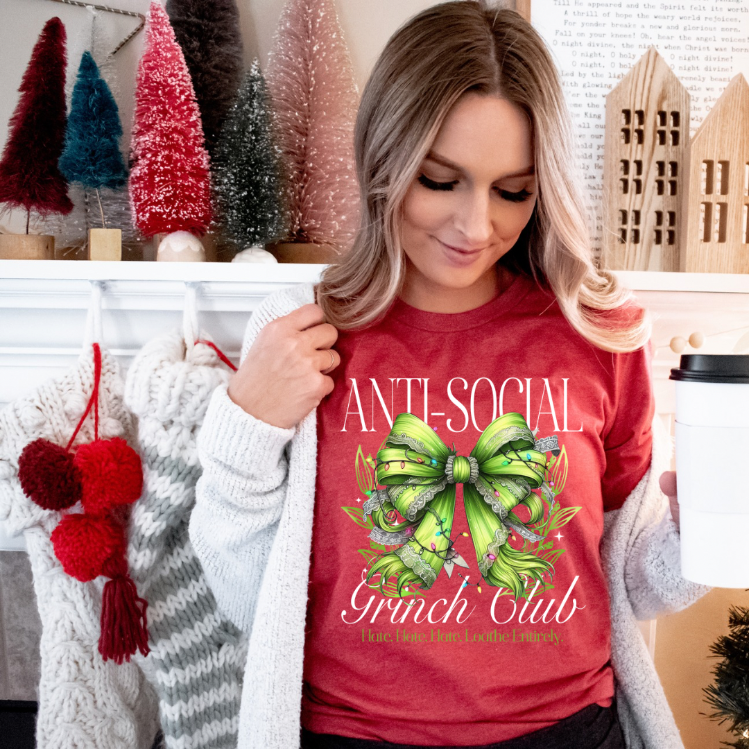 Grinchy anti social club-Graphic Tee- Simply Simpson's Boutique is a Women's Online Fashion Boutique Located in Jupiter, Florida