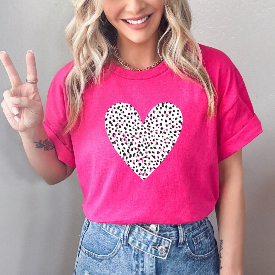 Distressed dalmation heart-Graphic Tee- Simply Simpson's Boutique is a Women's Online Fashion Boutique Located in Jupiter, Florida