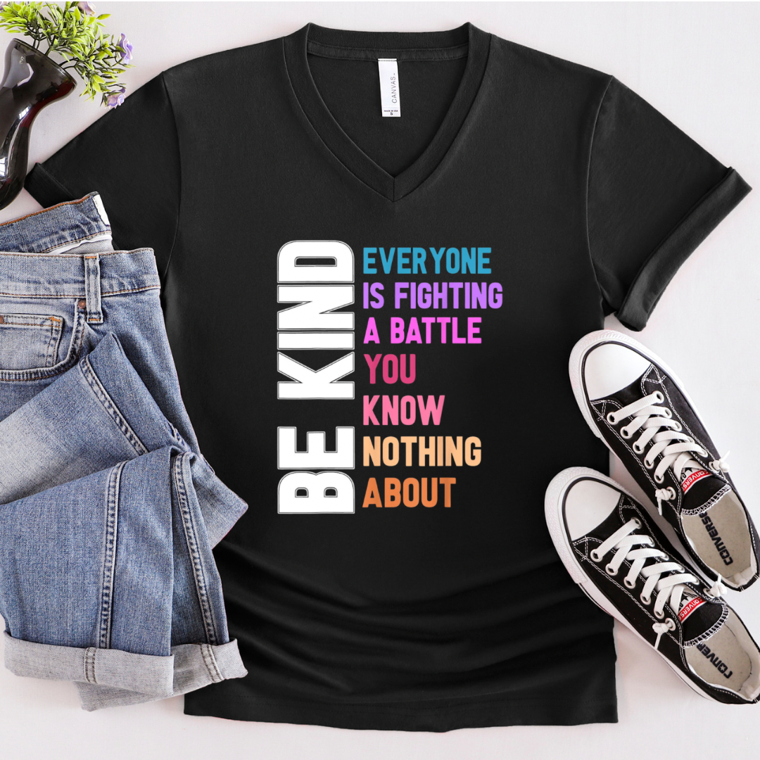 Be kind battle rainbow colors-Graphic Tee- Simply Simpson's Boutique is a Women's Online Fashion Boutique Located in Jupiter, Florida