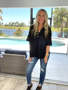 Emmie Short Sleeve Button Up Top-100 Short Sleeves- Simply Simpson's Boutique is a Women's Online Fashion Boutique Located in Jupiter, Florida