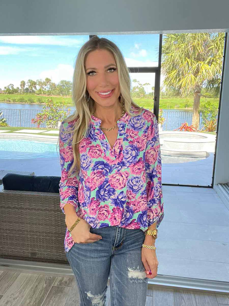 Dear Scarlett Petals Delight Lizzy-110 Long Sleeves- Simply Simpson's Boutique is a Women's Online Fashion Boutique Located in Jupiter, Florida