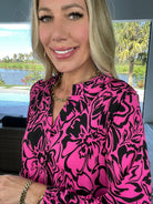 Dear Scarlett Hot Pink Lizzy-110 Long Sleeves- Simply Simpson's Boutique is a Women's Online Fashion Boutique Located in Jupiter, Florida