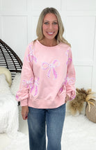 Bella Bows Sweatshirt-160 Sweatshirts- Simply Simpson's Boutique is a Women's Online Fashion Boutique Located in Jupiter, Florida