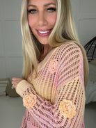 Spiced Peach Open Knit Top-150 Sweaters- Simply Simpson's Boutique is a Women's Online Fashion Boutique Located in Jupiter, Florida