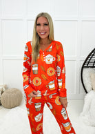 Pumpkin Spice Pajamas-220 Lounge wear/Pajamas- Simply Simpson's Boutique is a Women's Online Fashion Boutique Located in Jupiter, Florida