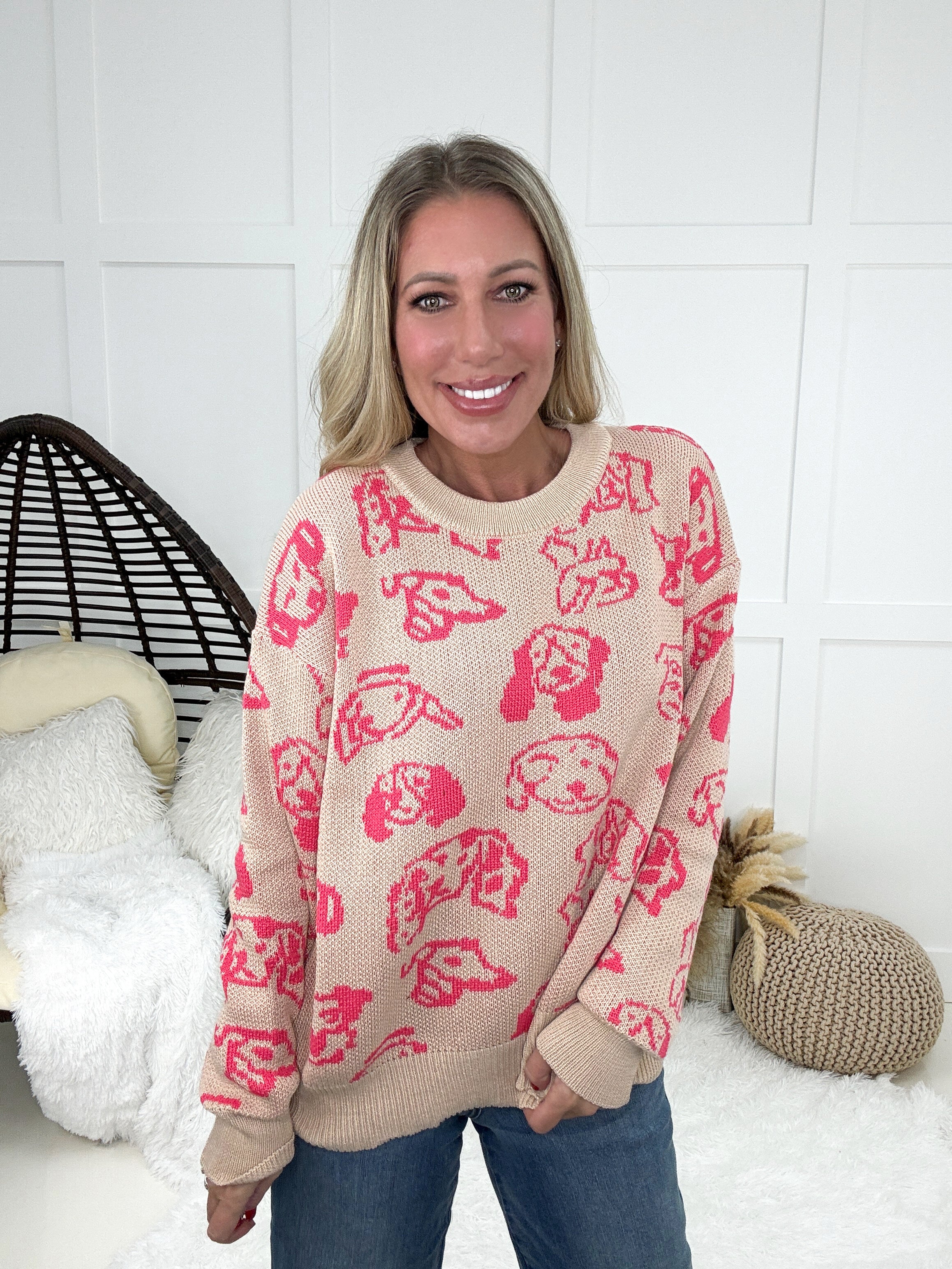 Artsy Cat & Dog Sweater-150 Sweaters- Simply Simpson's Boutique is a Women's Online Fashion Boutique Located in Jupiter, Florida