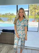 Preorder Shirley & Stone Short Sleeve Capri Pajamas(ETA March)-220 Lounge wear/Pajamas- Simply Simpson's Boutique is a Women's Online Fashion Boutique Located in Jupiter, Florida