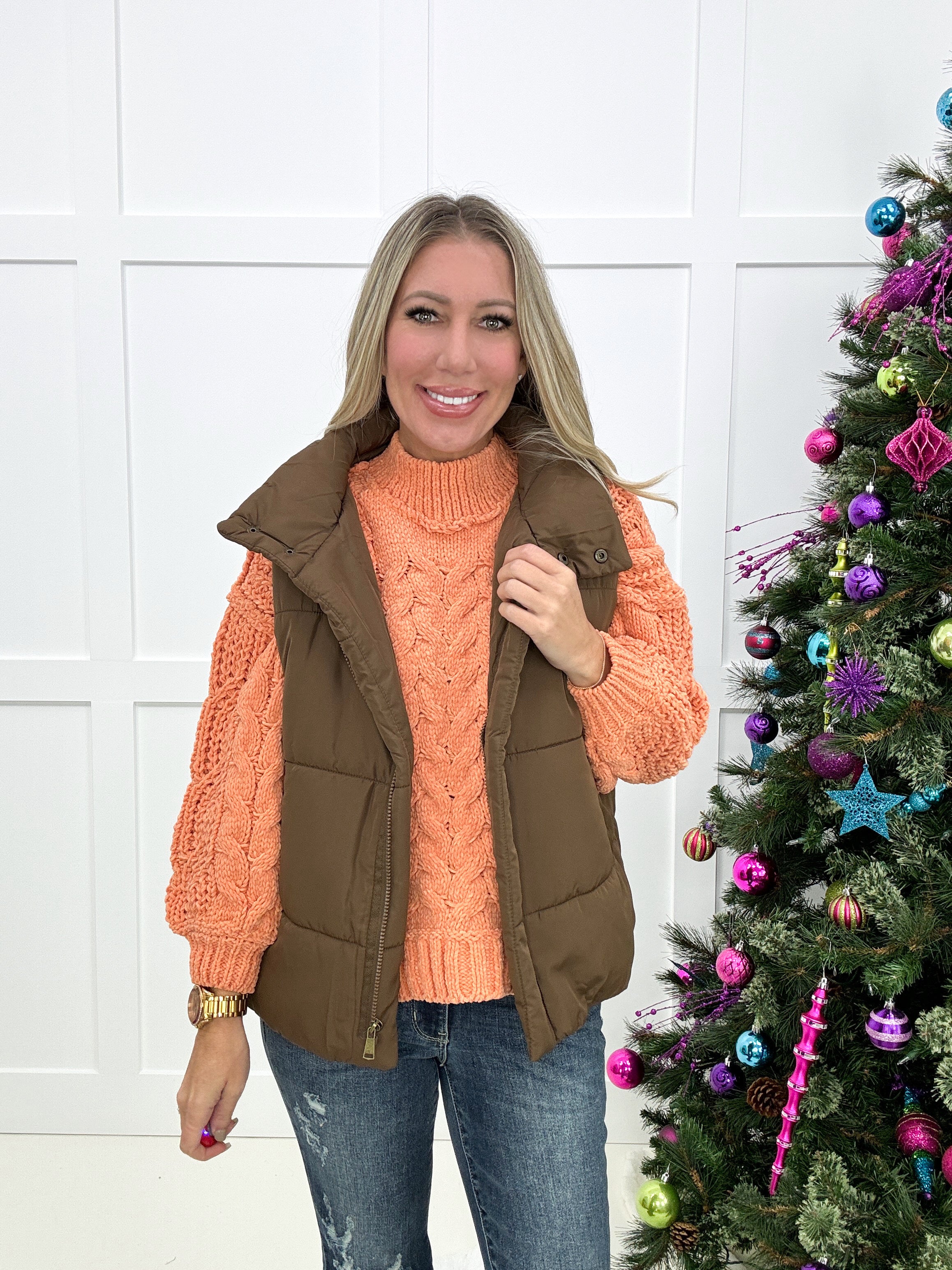 Queen Bee Puffer Vests (multiple colors)-180 Outerwear- Simply Simpson's Boutique is a Women's Online Fashion Boutique Located in Jupiter, Florida