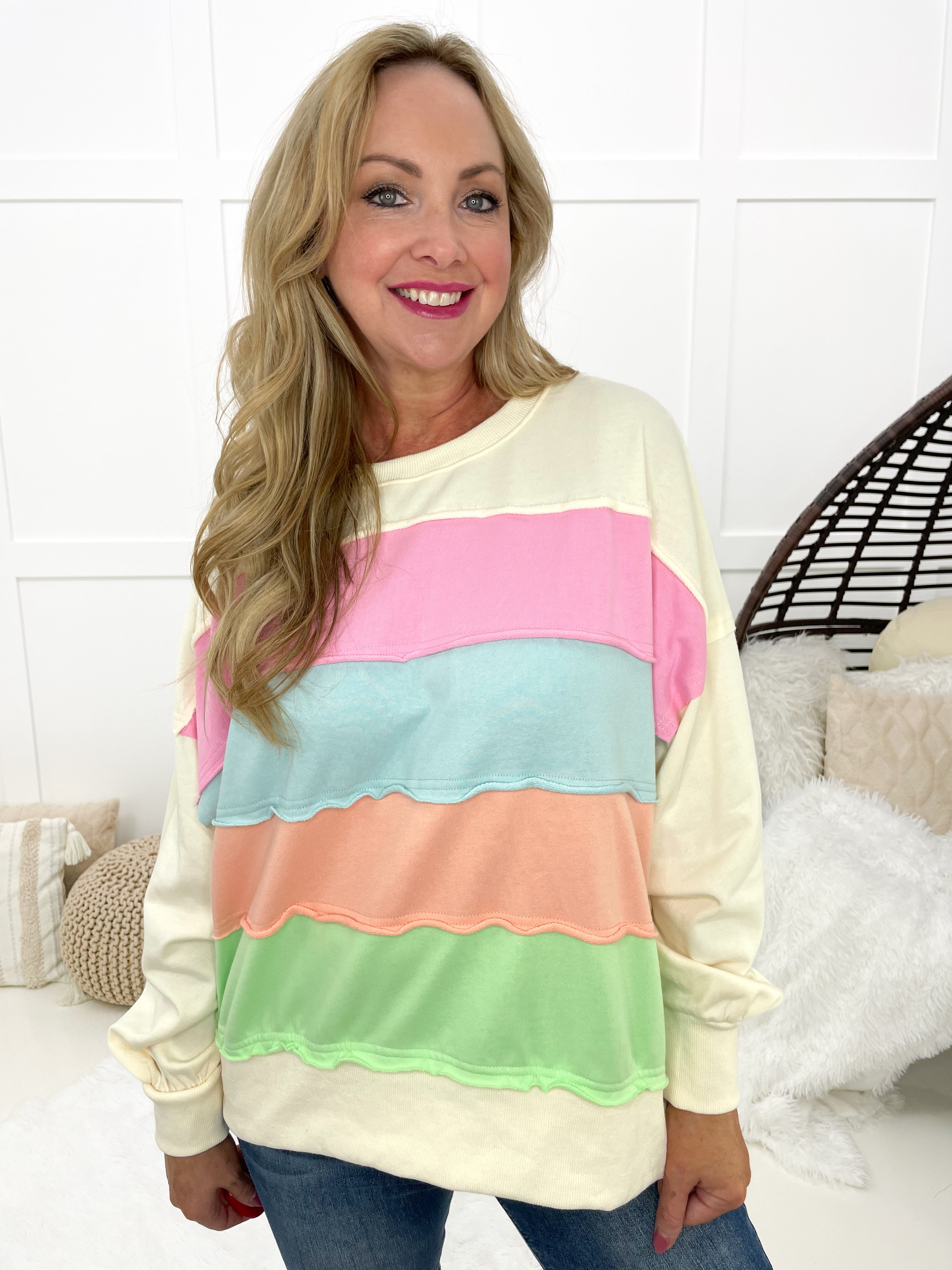 Laffy Taffy Long Sleeve Top-110 Long Sleeves- Simply Simpson's Boutique is a Women's Online Fashion Boutique Located in Jupiter, Florida