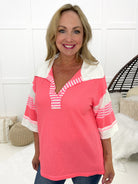 Paradise and Stripes Top-100 Short Sleeves- Simply Simpson's Boutique is a Women's Online Fashion Boutique Located in Jupiter, Florida