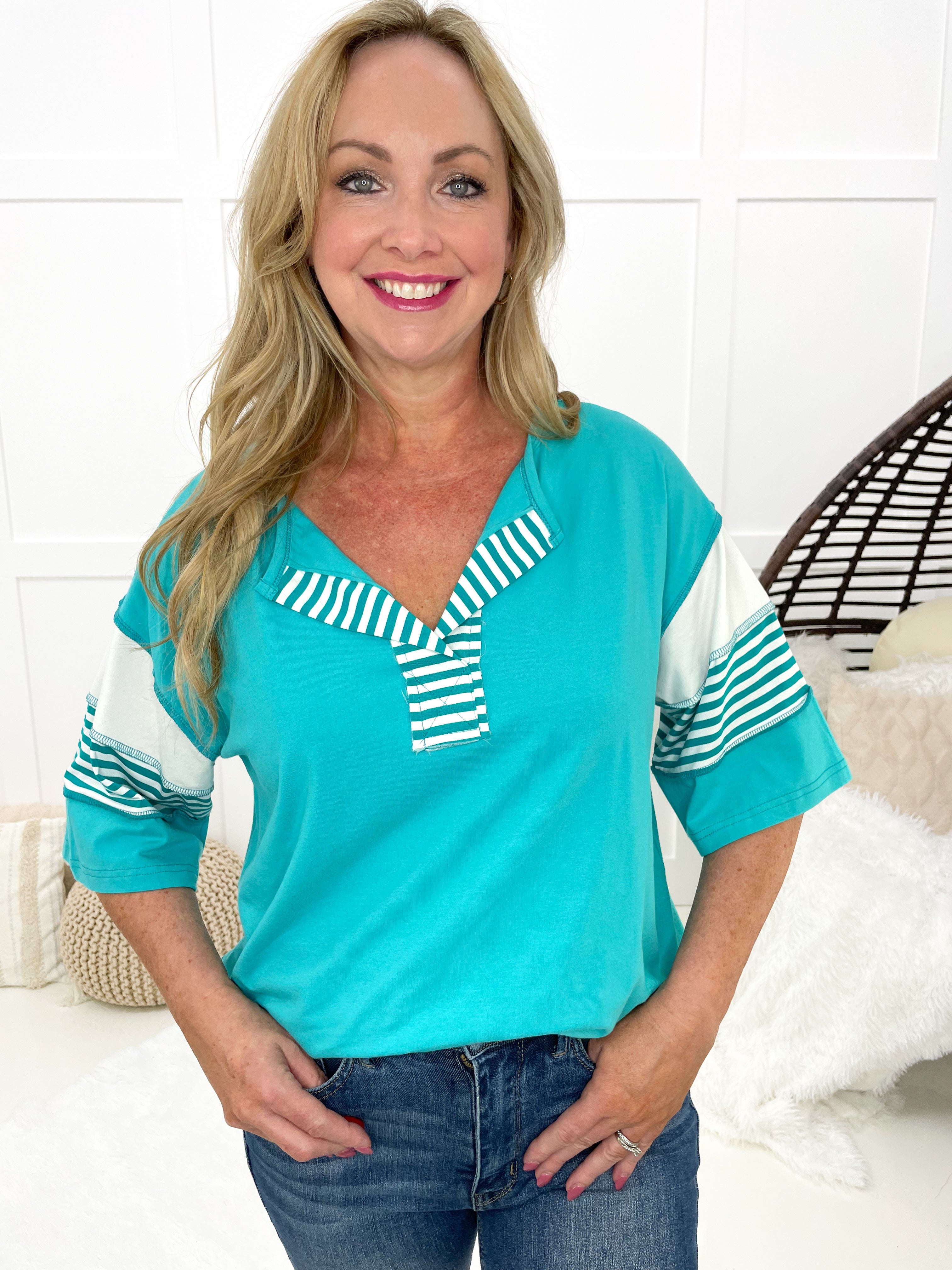 Pool Paradise Top-100 Short Sleeves- Simply Simpson's Boutique is a Women's Online Fashion Boutique Located in Jupiter, Florida