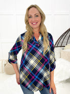 Dear Scarlett Pretty In Plaid Lizzy-110 Long Sleeves- Simply Simpson's Boutique is a Women's Online Fashion Boutique Located in Jupiter, Florida