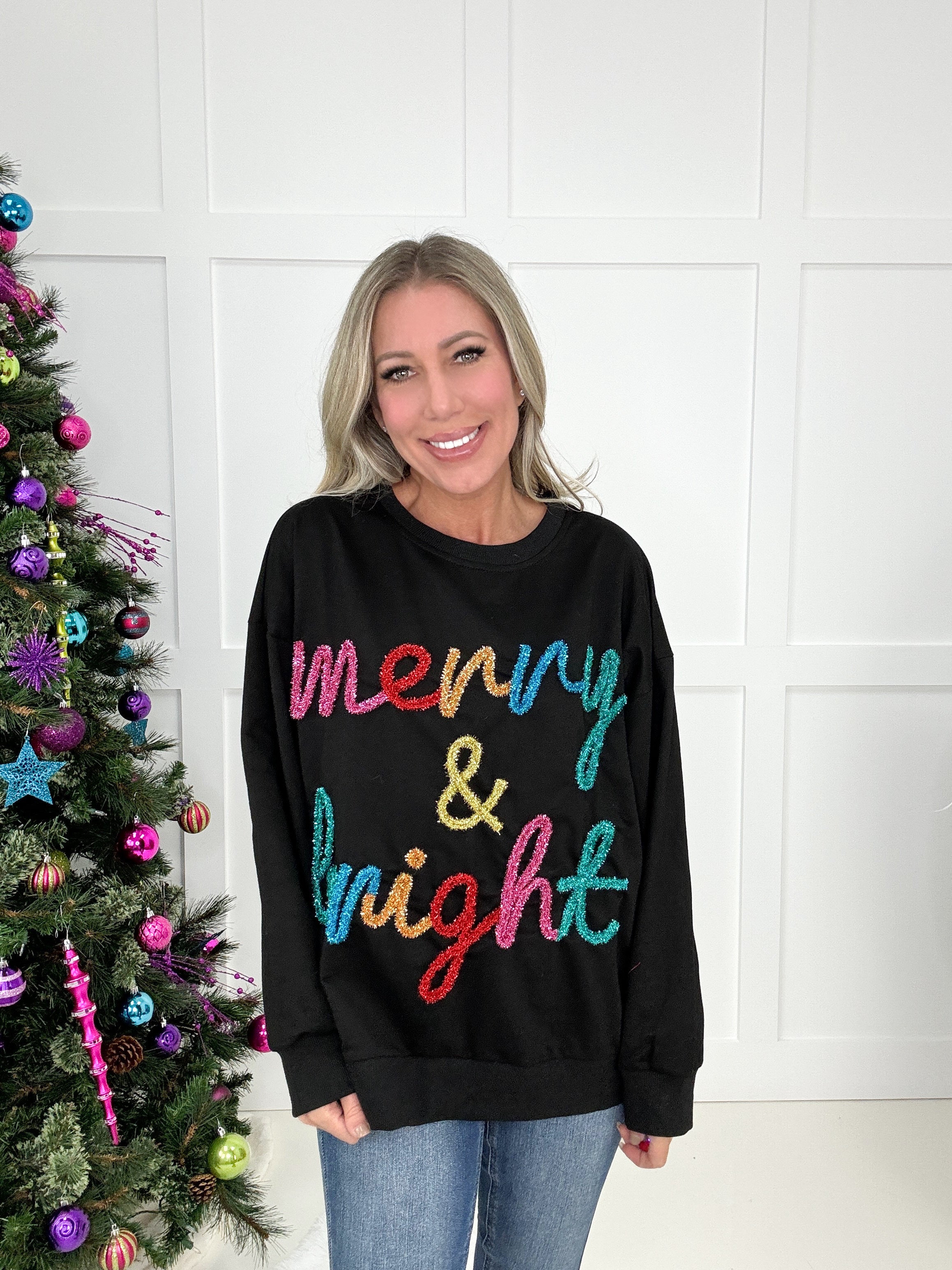 Merry & Bright Sweater-150 Sweaters- Simply Simpson's Boutique is a Women's Online Fashion Boutique Located in Jupiter, Florida