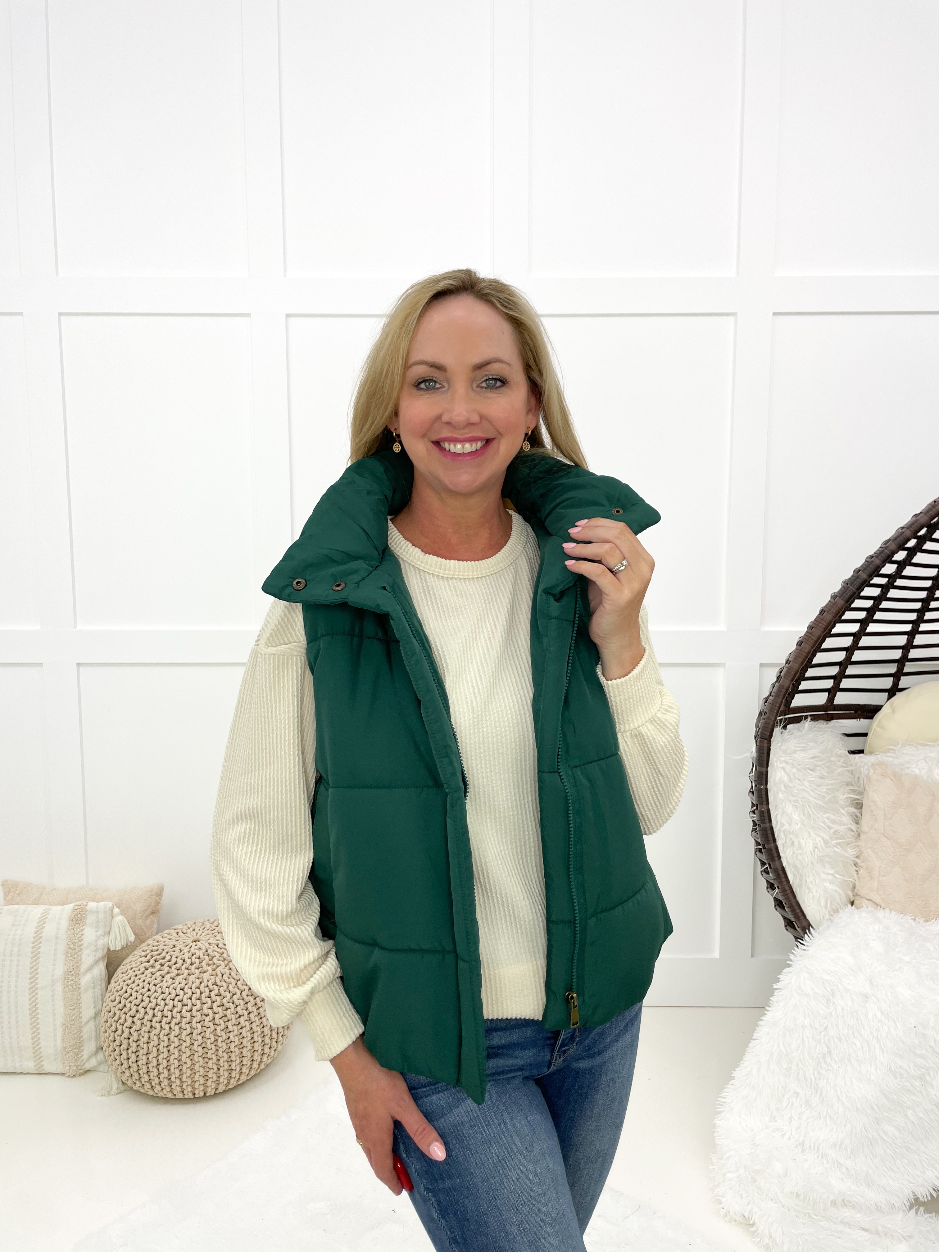 Queen Bee Puffer Vests (multiple colors)-180 Outerwear- Simply Simpson's Boutique is a Women's Online Fashion Boutique Located in Jupiter, Florida