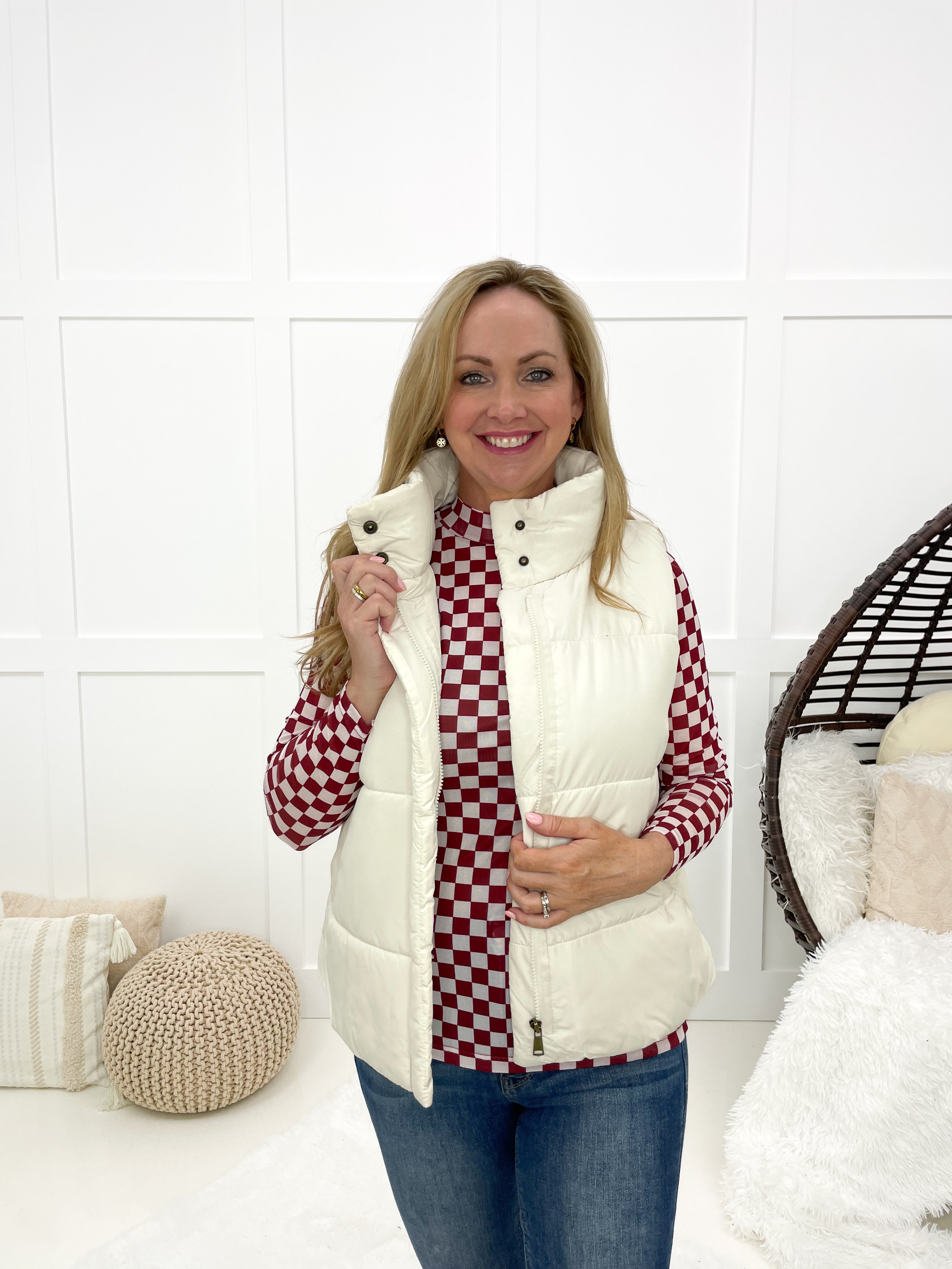 Queen Bee Puffer Vests (multiple colors)-180 Outerwear- Simply Simpson's Boutique is a Women's Online Fashion Boutique Located in Jupiter, Florida