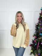 Golden Shimmer long Sleeve Top-110 Long Sleeves- Simply Simpson's Boutique is a Women's Online Fashion Boutique Located in Jupiter, Florida