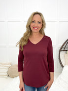 Dear Scarlett Time Of My Life V Neck Top-110 Long Sleeves- Simply Simpson's Boutique is a Women's Online Fashion Boutique Located in Jupiter, Florida