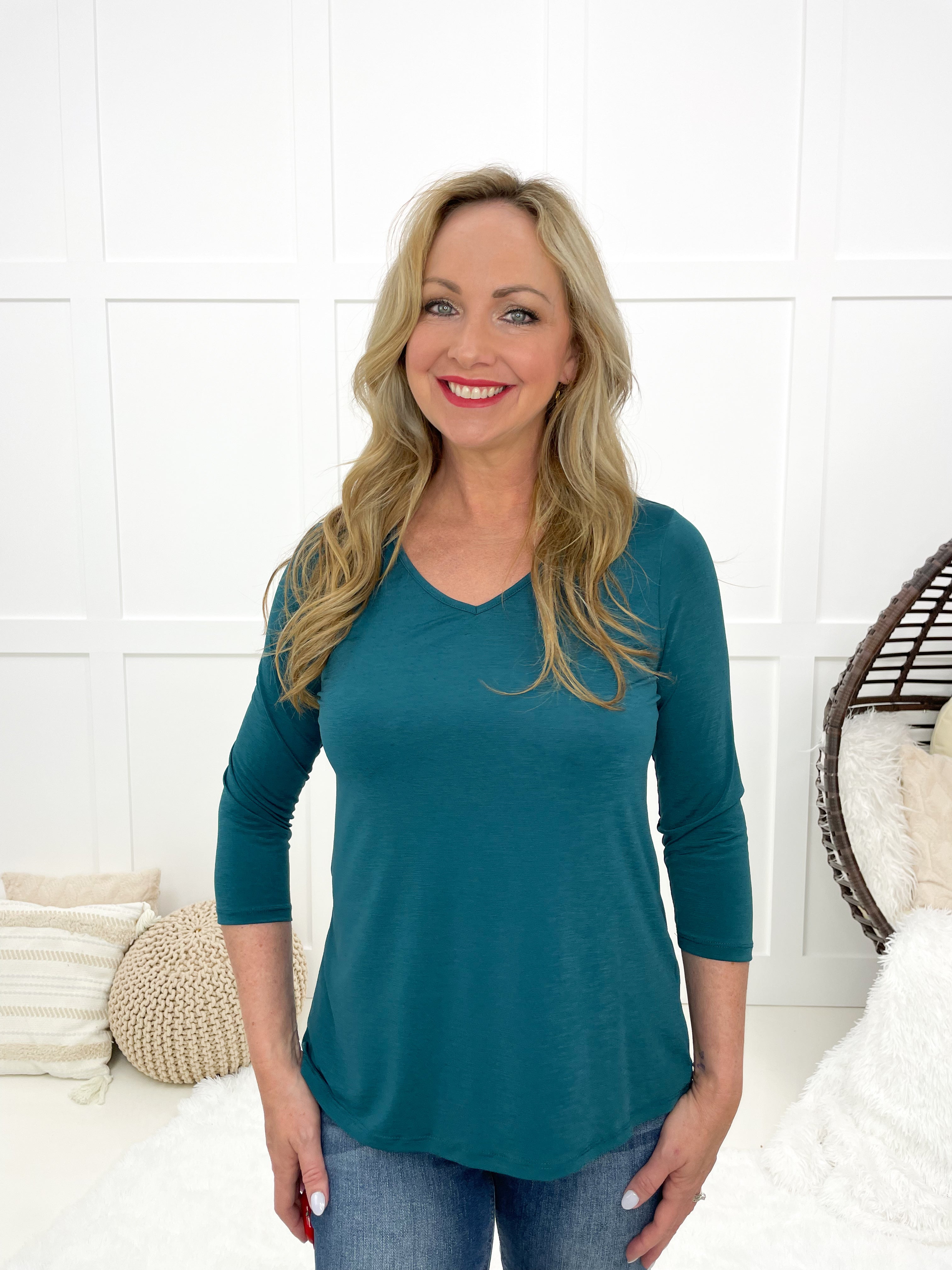 Dear Scarlett Time Of My Life V Neck Top-110 Long Sleeves- Simply Simpson's Boutique is a Women's Online Fashion Boutique Located in Jupiter, Florida