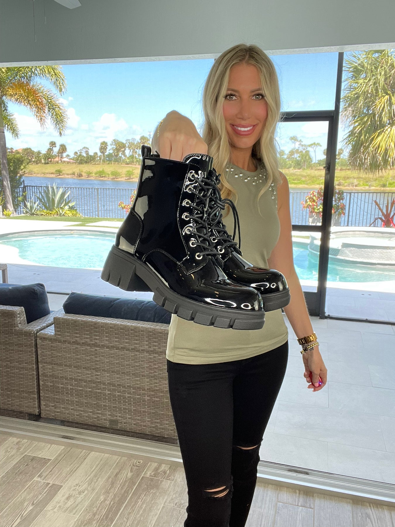 Corkys Cray Black Combat Boots-260 Shoes- Simply Simpson's Boutique is a Women's Online Fashion Boutique Located in Jupiter, Florida