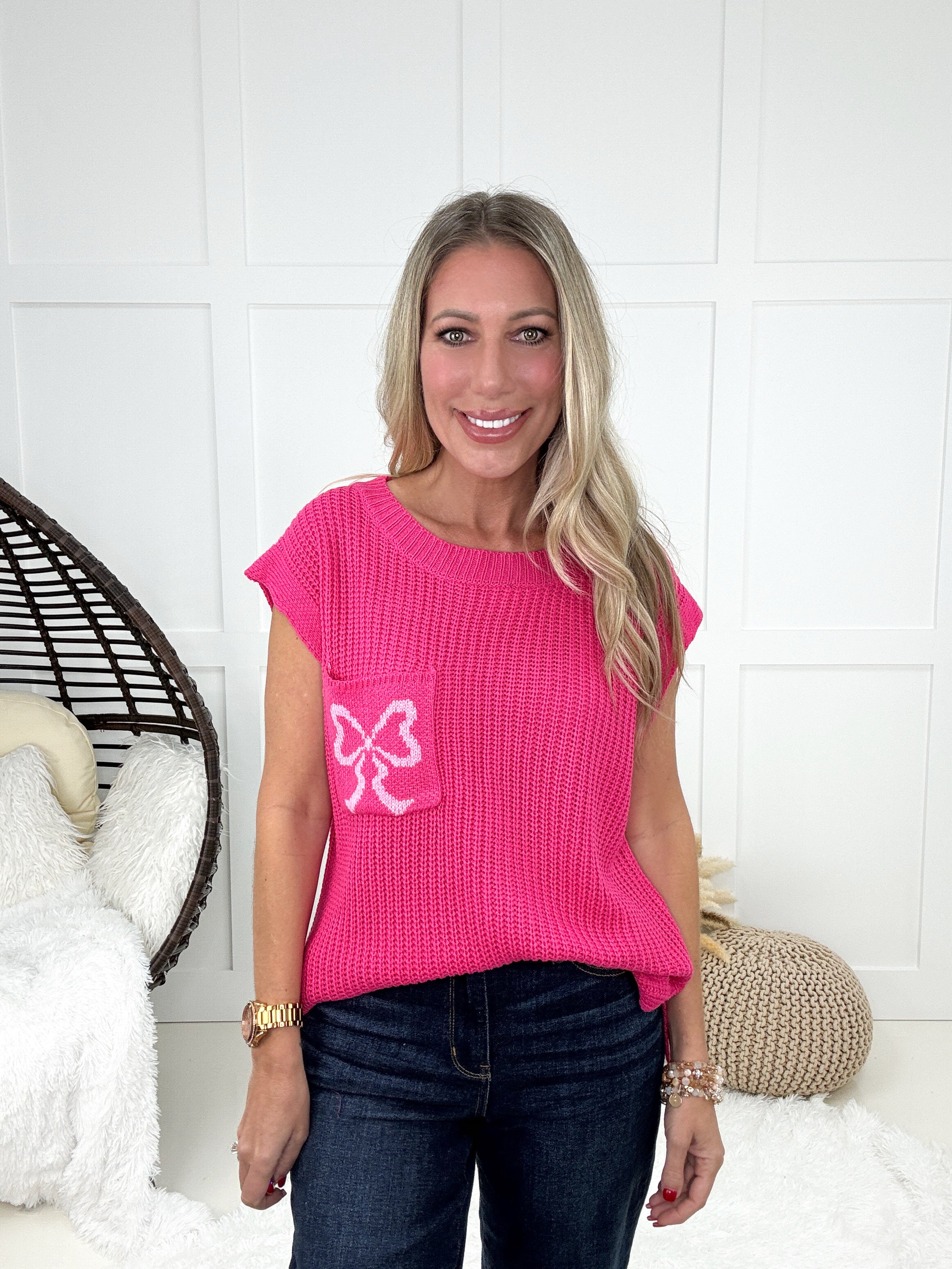 Pretty Pocket Knit Top-150 Sweaters- Simply Simpson's Boutique is a Women's Online Fashion Boutique Located in Jupiter, Florida