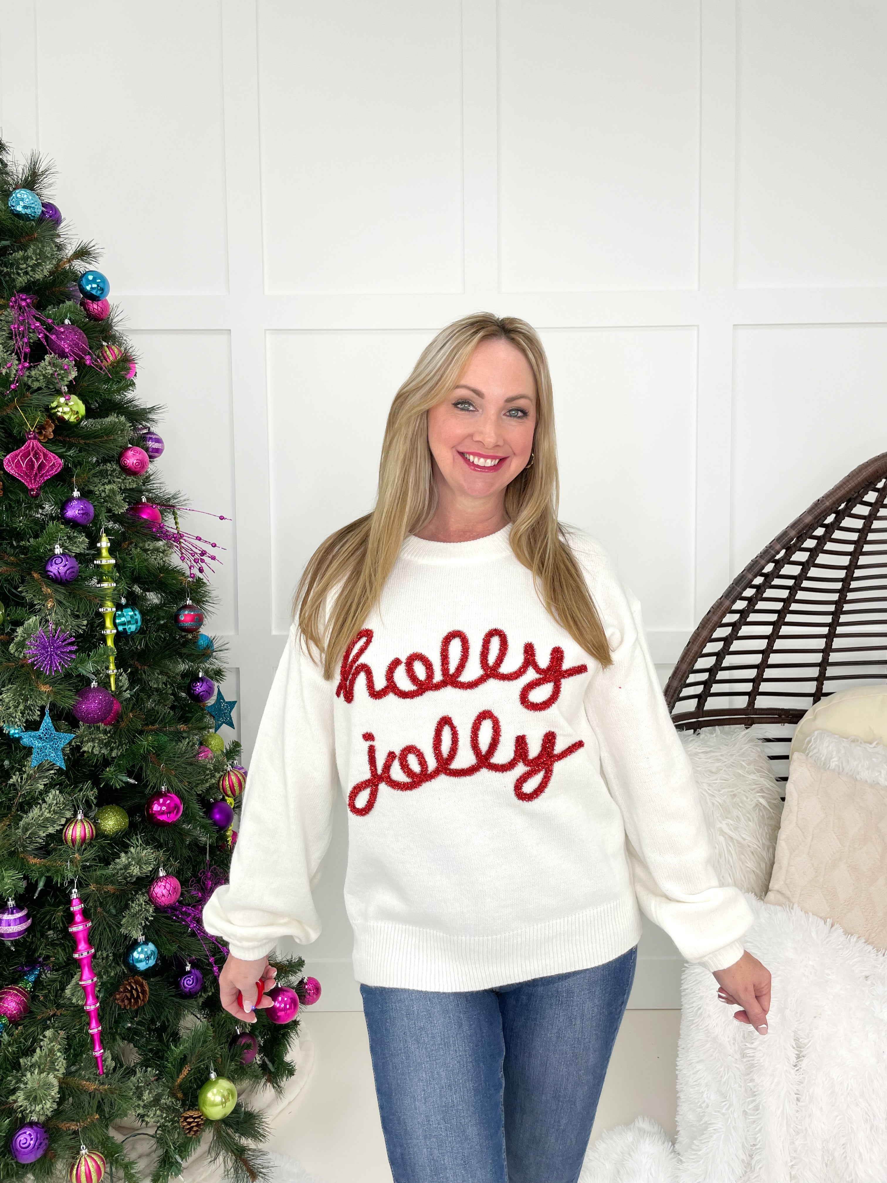 Holly Jolly Sweater-150 Sweaters- Simply Simpson's Boutique is a Women's Online Fashion Boutique Located in Jupiter, Florida