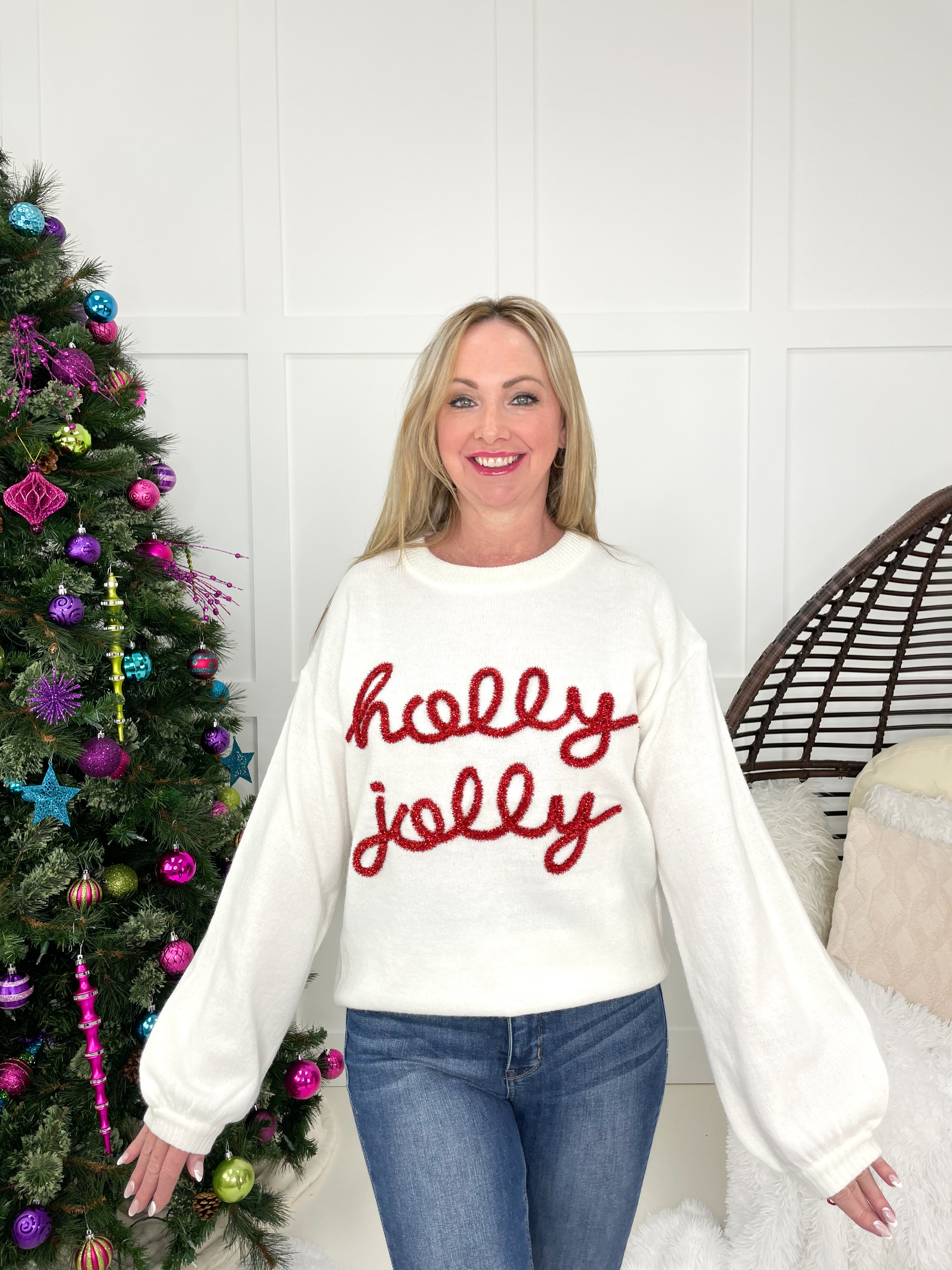 Holly Jolly Sweater-150 Sweaters- Simply Simpson's Boutique is a Women's Online Fashion Boutique Located in Jupiter, Florida