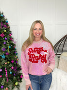 Pink Sequin Santa Baby Sweater-150 Sweaters- Simply Simpson's Boutique is a Women's Online Fashion Boutique Located in Jupiter, Florida