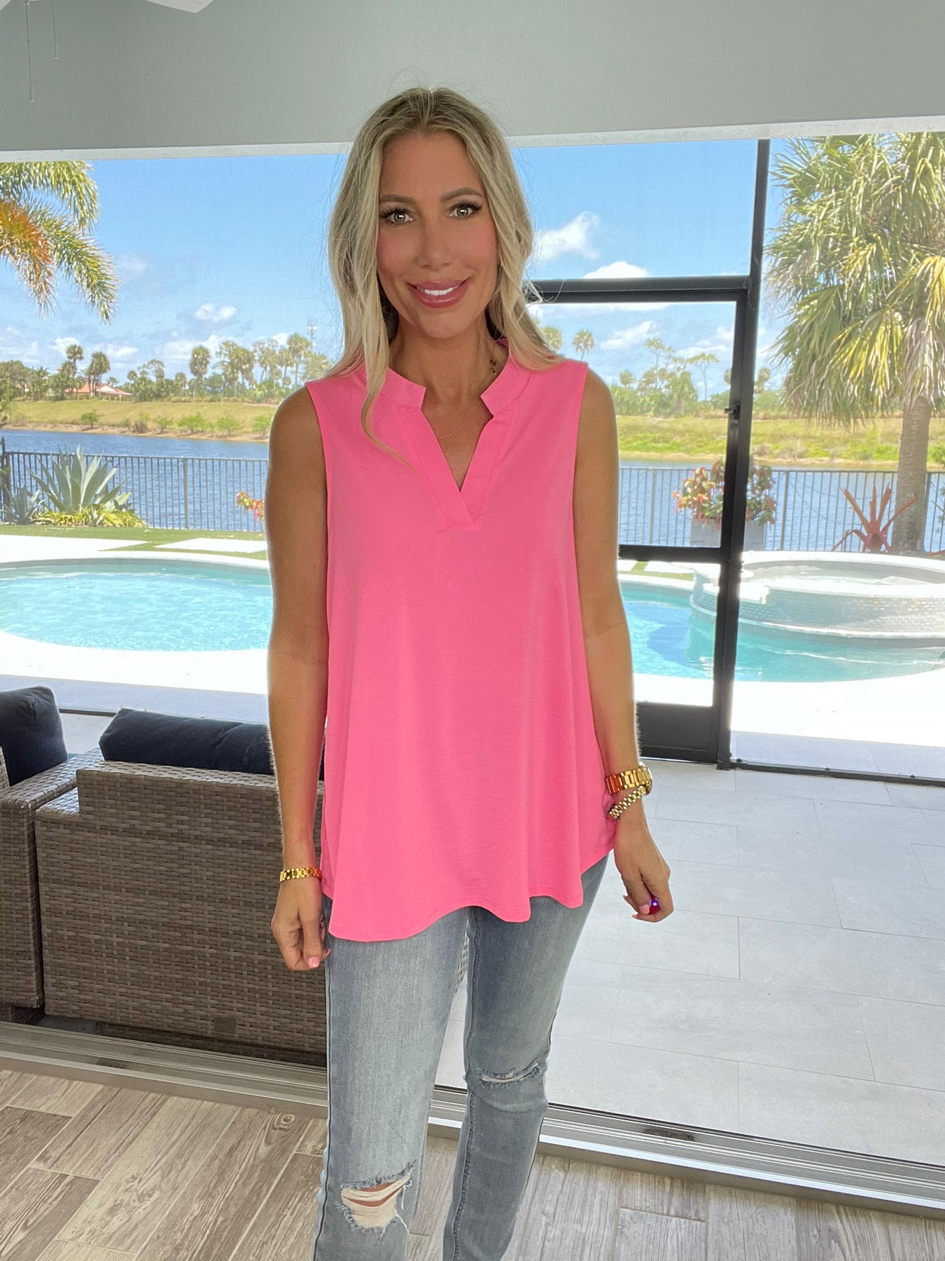 (Multiple Colors) Dear Scarlett Solid Sleeveless Lizzy-120 Sleeveless- Simply Simpson's Boutique is a Women's Online Fashion Boutique Located in Jupiter, Florida