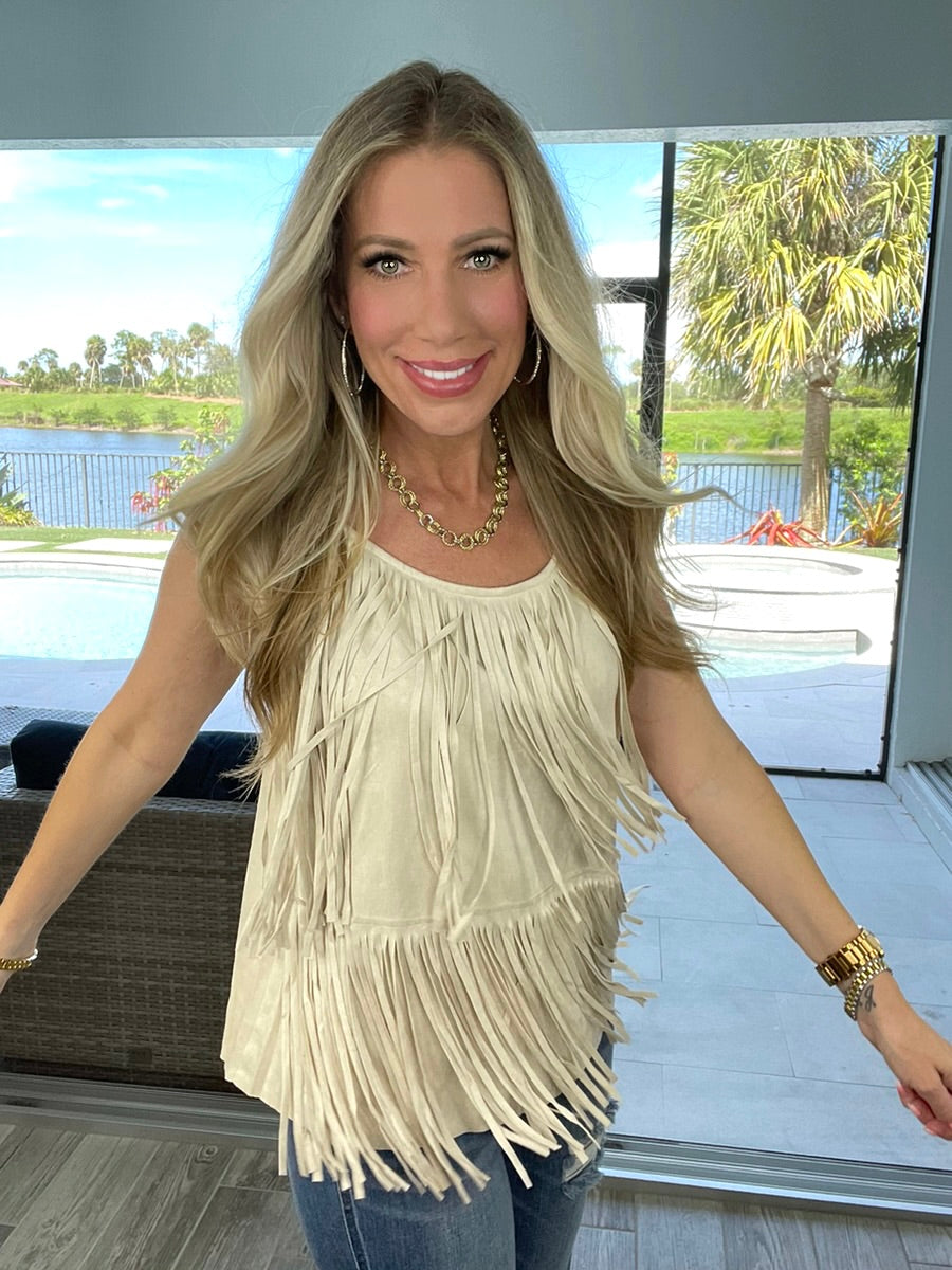 Cowboy Glam Fringe Tank-120 Sleeveless- Simply Simpson's Boutique is a Women's Online Fashion Boutique Located in Jupiter, Florida