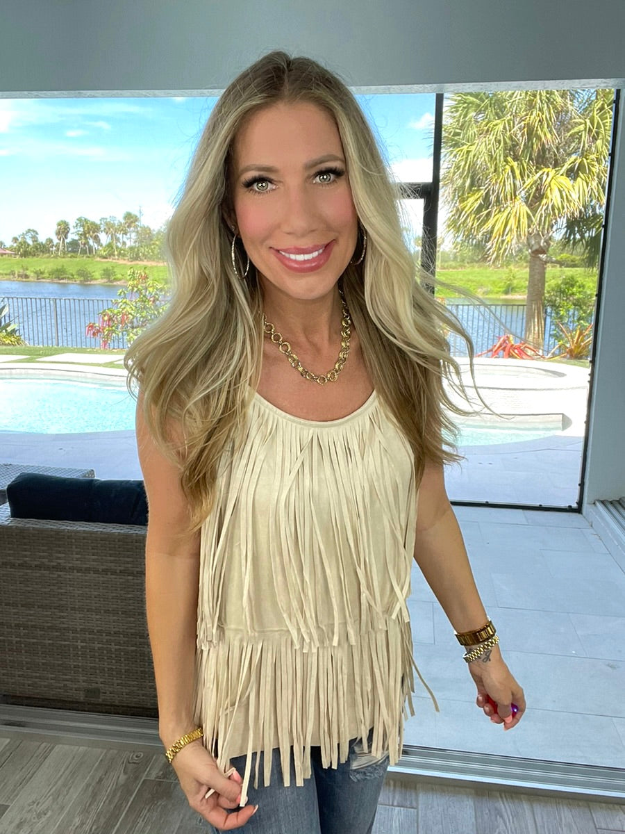 Cowboy Glam Fringe Tank-120 Sleeveless- Simply Simpson's Boutique is a Women's Online Fashion Boutique Located in Jupiter, Florida