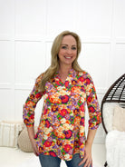 Dear Scarlett Flower Explosion Lizzy-110 Long Sleeves- Simply Simpson's Boutique is a Women's Online Fashion Boutique Located in Jupiter, Florida