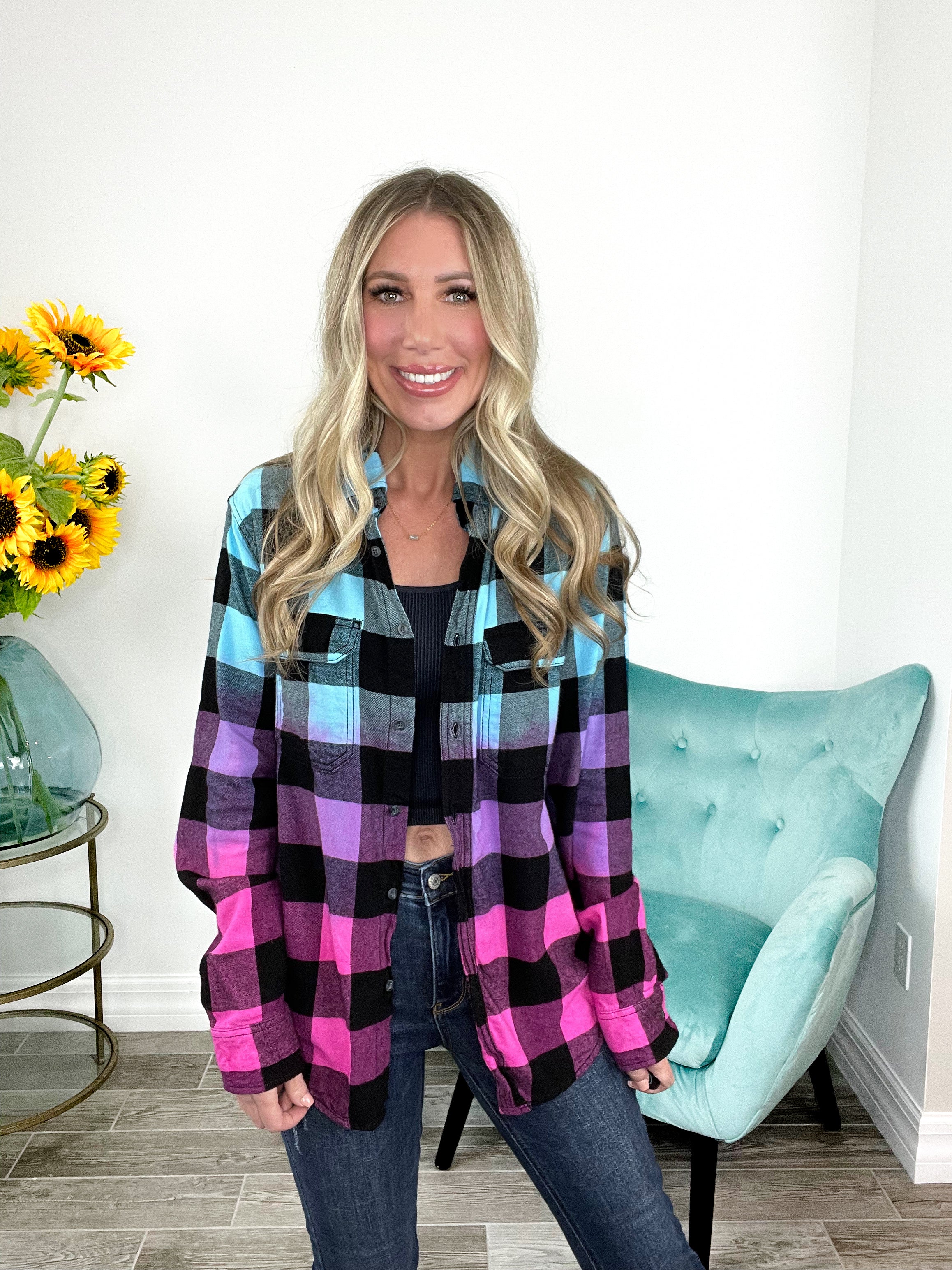 Preorder Cotton Candy Delight Flannel(Please Read Description)-180 Outerwear- Simply Simpson's Boutique is a Women's Online Fashion Boutique Located in Jupiter, Florida